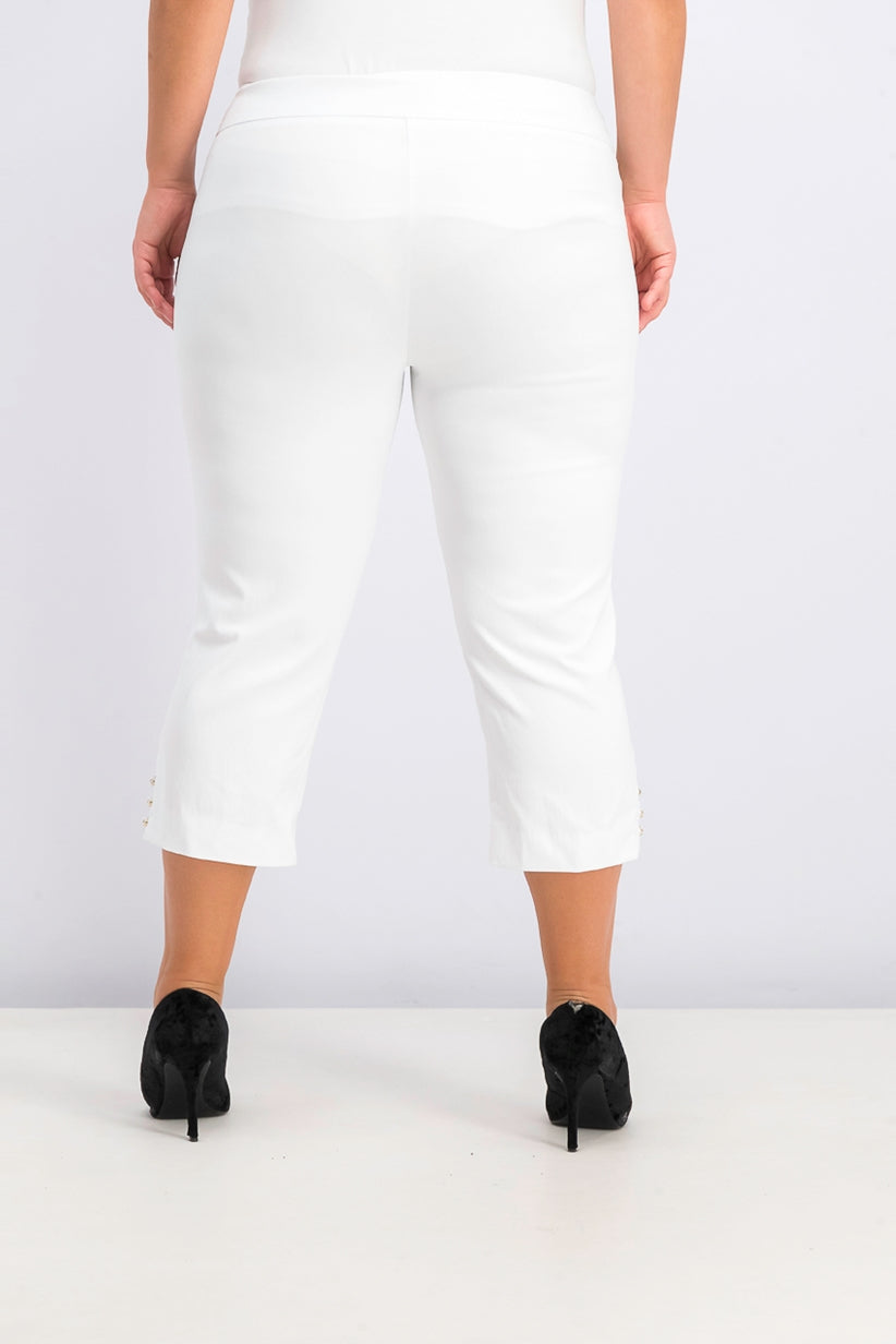 Calça Capri Plus Size Feminina JM Collection Branca Tamanho 3X