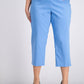 Calça Capri Feminina JM Collection Embelezada Azul Brilhante Tamanho Médio