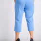 Calça Capri Feminina JM Collection Embelezada Azul Brilhante Tamanho Médio