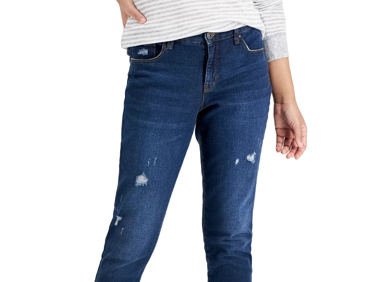 Calça jeans skinny feminina Style &amp; Co Curvy Fit, comprimento regular, curta e longa, azul, tamanho 8