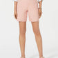 Shorts cargo femininos estilo &amp; co, cintura confortável, rosa, tamanho 2
