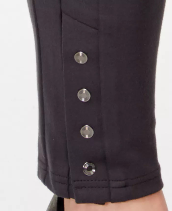 Leggings femininas plus size de malha ponte com fecho de pressão Style &amp; Co, cinza escuro, tamanho pequeno e pequeno