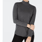 Blusa simulada de manga comprida lisa feminina Charter Club, cinza, tamanho XX-G