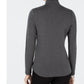 Blusa simulada de manga comprida lisa feminina Charter Club, cinza, tamanho XX-G