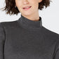 Blusa simulada de manga comprida lisa feminina Charter Club, cinza, tamanho XX-G