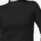 Camiseta feminina Charter Club de algodão com gola alta, preta, tamanho pequeno