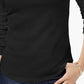 Camiseta feminina Charter Club de algodão com gola alta, preta, tamanho pequeno