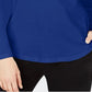 Camiseta feminina Charter Club de algodão com gola falsa, azul, tamanho extragrande