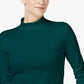 Camiseta feminina Charter Club New Charter Club Cotton Mock-neck, verde, tamanho médio