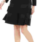 Vestido feminino preto de manga comprida com decote em V e comprimento até o joelho, tamanho 10, tamanho pequeno, da R&amp;M Richards