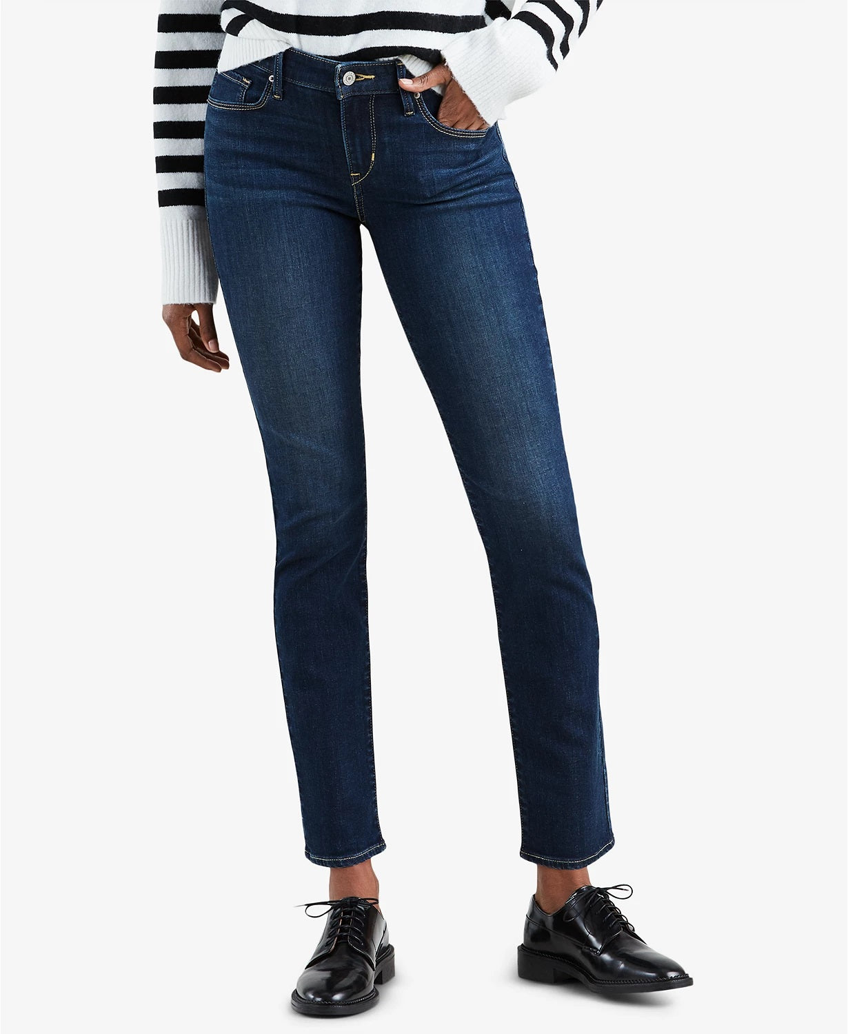 Calça Jeans Skinny Levi's Classic Modern Cintura Média Feminina Azul Tamanho Médio Regular