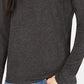 Blusa feminina Weekend Max Mara de manga comprida e gola redonda, cinza escuro, tamanho grande