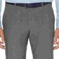 Calça de trabalho masculina Perry Ellis cinza com estampa xadrez elástica, tamanho 36x29