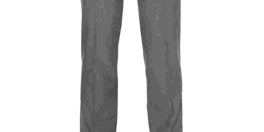 Calça de trabalho masculina Perry Ellis cinza com estampa xadrez elástica, tamanho 36x29