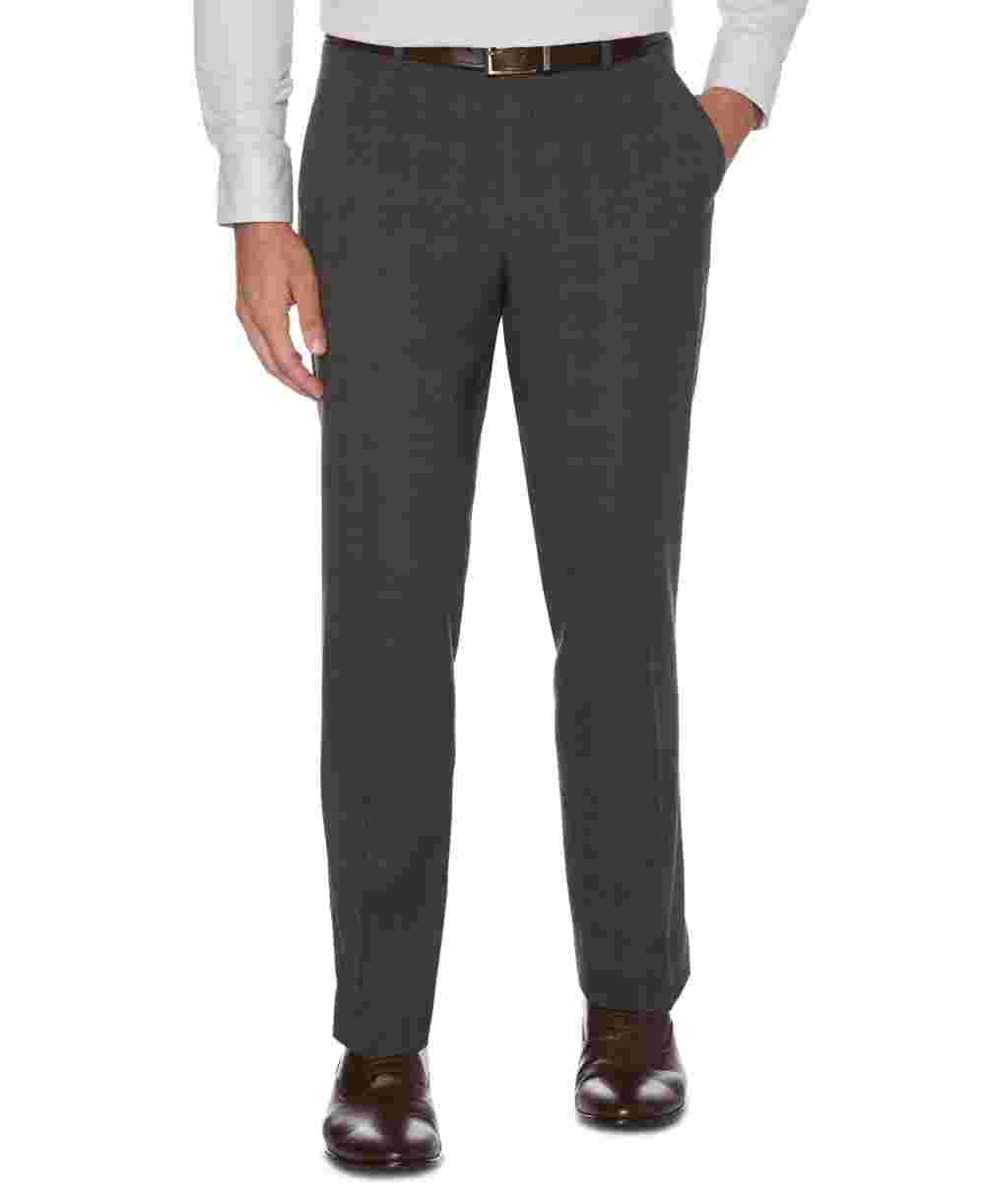 Calça social Perry Ellis Masculina Portfolio Modern Fit Heathered Performance Heather Charcoal Tamanho 40X32