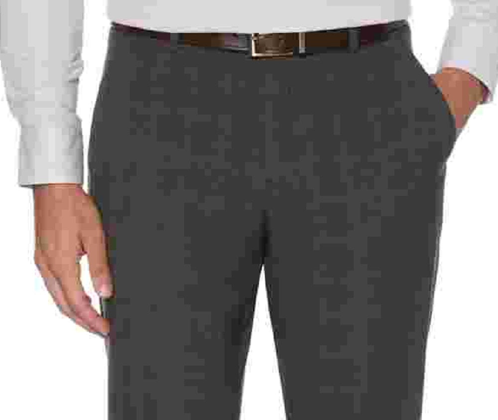 Calça social Perry Ellis Masculina Portfolio Modern Fit Heathered Performance Heather Charcoal Tamanho 40X32