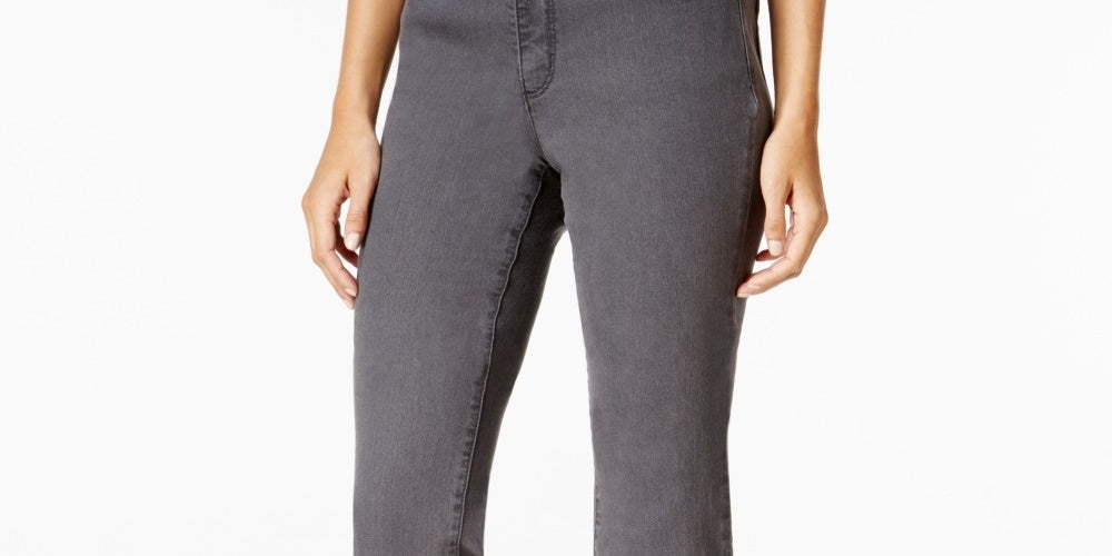 Calça jeans feminina Charter Club Lexington reta cinza escuro tamanho 4