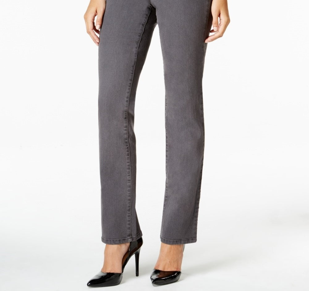 Calça jeans feminina Charter Club Lexington reta cinza escuro tamanho 4