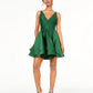 Vestido formal feminino Blondie Nites com zíper e decote coração, mini ajuste, estilo flare, verde, tamanho 7