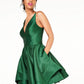 Vestido formal feminino Blondie Nites com zíper e decote coração, mini ajuste, estilo flare, verde, tamanho 7