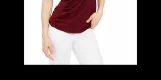 Regata drapeada feminina Leyden, tamanho médio, vermelha, extra pequena