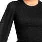 Blusa peplum franzida feminina Leyden, preta, tamanho médio