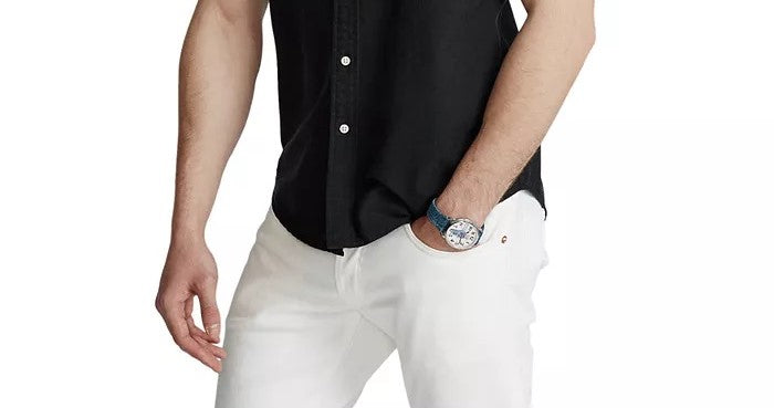 Camisa Oxford Ralph Lauren Masculina Classic Fit Preta Tamanho X-S