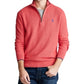 Suéter texturizado com zíper de um quarto masculino Ralph Lauren, vermelho brilhante, tamanho X-S