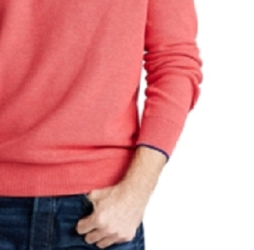 Suéter texturizado com zíper de um quarto masculino Ralph Lauren, vermelho brilhante, tamanho X-S