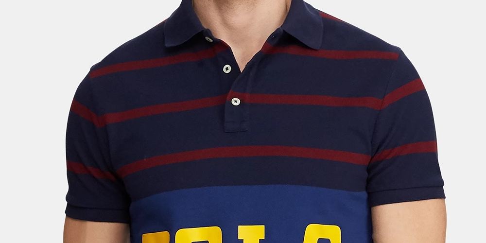Camisa polo masculina Ralph Lauren Classic Fit Retro Mesh, azul marinho, tamanho pequeno