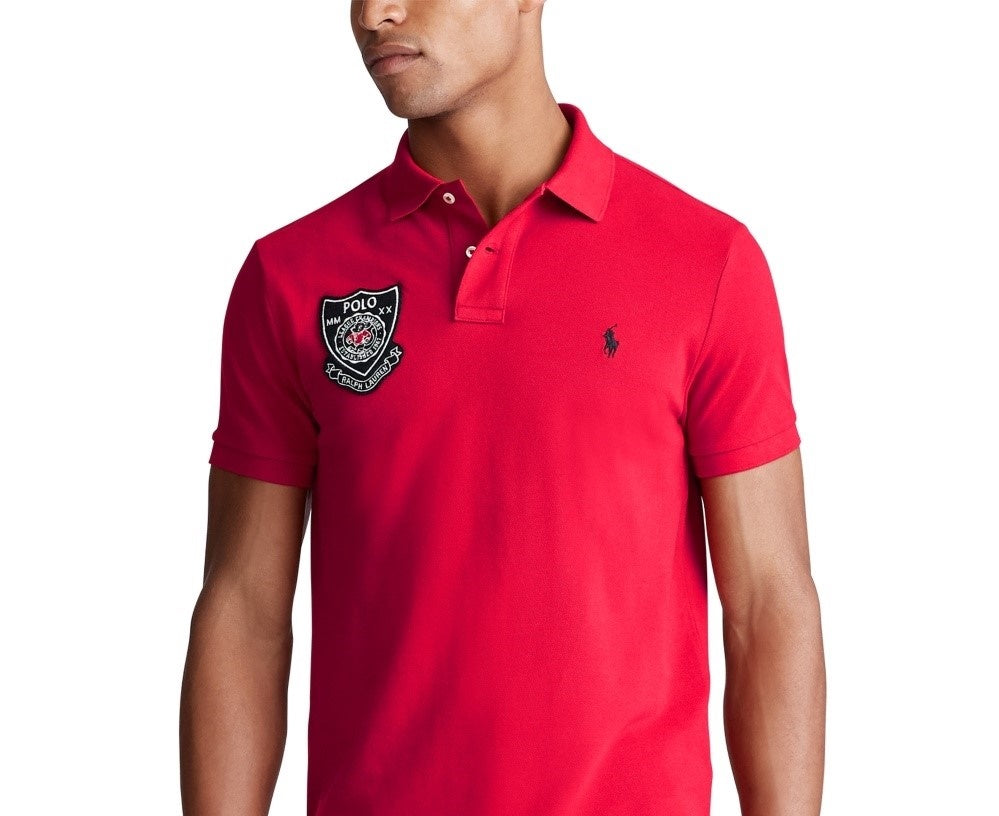 Camisa Polo Masculina Ralph Lauren Slim Fit Vermelha Lunar Tamanho P