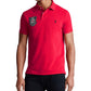 Camisa polo masculina Ralph Lauren Lunar New Year em malha vermelha, tamanho X-S