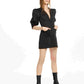 Vestido curto estilo smoking feminino Danielle Bernstein, preto, tamanho 8