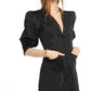 Vestido curto estilo smoking feminino Danielle Bernstein, preto, tamanho 8