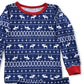 Conjunto de pijama e meias com estampa de rena para bebês e crianças pequenas Max &amp; Olivia, tamanho 3T, azul marinho