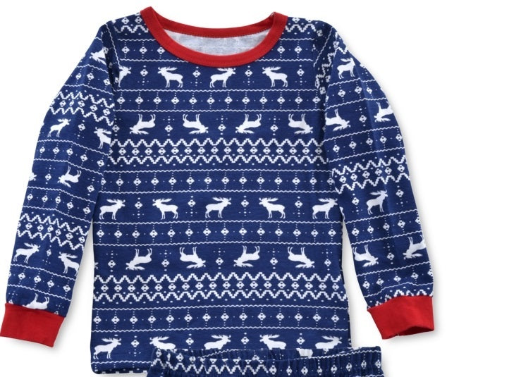 Conjunto de pijama e meias com estampa de rena para bebês e crianças pequenas Max &amp; Olivia, tamanho 3T, azul marinho