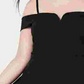 Vestido de festa feminino City Studios preto com alças finas e ombros de fora, acima do joelho, tamanho preto, tamanho 14W