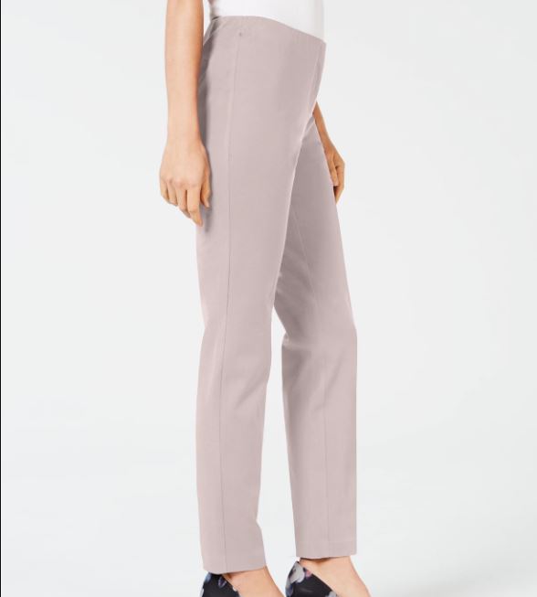 Calça skinny Hollywood bielástica feminina Alfani, bege, tamanho 8, pequena