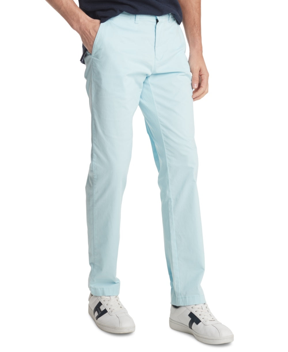 Calça Chino Tommy Hilfiger TH Flex Stretch Custom Fit Masculina Azul Marinho Tamanho 30X30