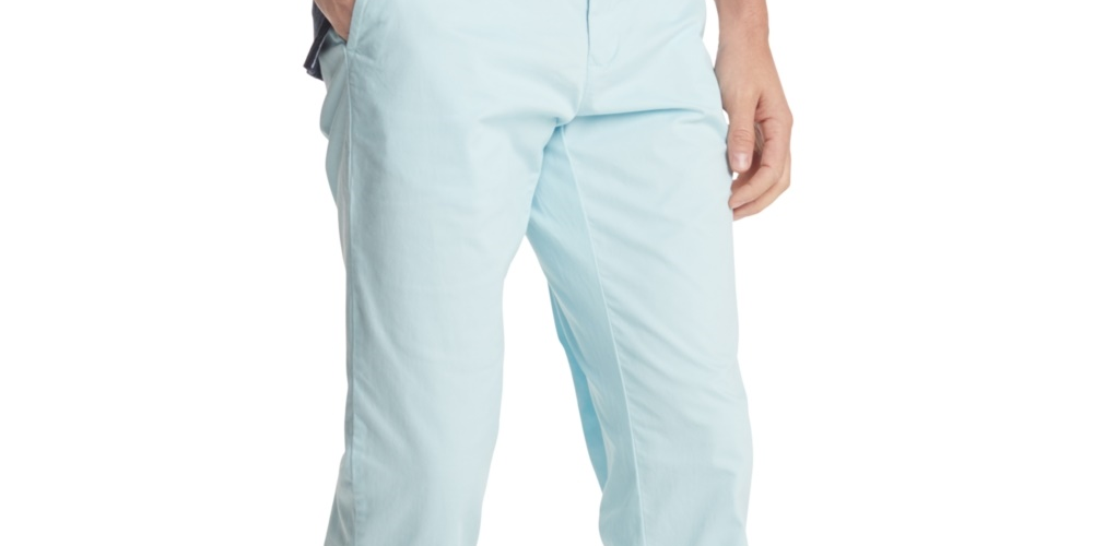 Calça Chino Tommy Hilfiger TH Flex Stretch Custom Fit Masculina Azul Marinho Tamanho 30X30