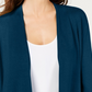 Cardigan feminino Alfani com manga amarrada e azul-petróleo, tamanho XX-grande