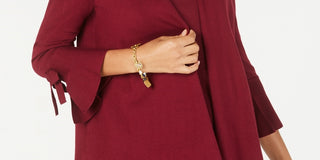 Cardigan feminino Alfani com manga amarrada, vermelho, tamanho pequeno, médio