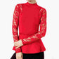 Top peplum de renda feminino INC International Concepts, vermelho, tamanho pequeno grande