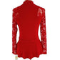 INC International Concepts Top feminino plus size com mangas de renda e gola alta, peplum, vermelho, tamanho 0X