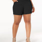 Shorts plus size femininos INC International Concepts, preto, tamanho 24W