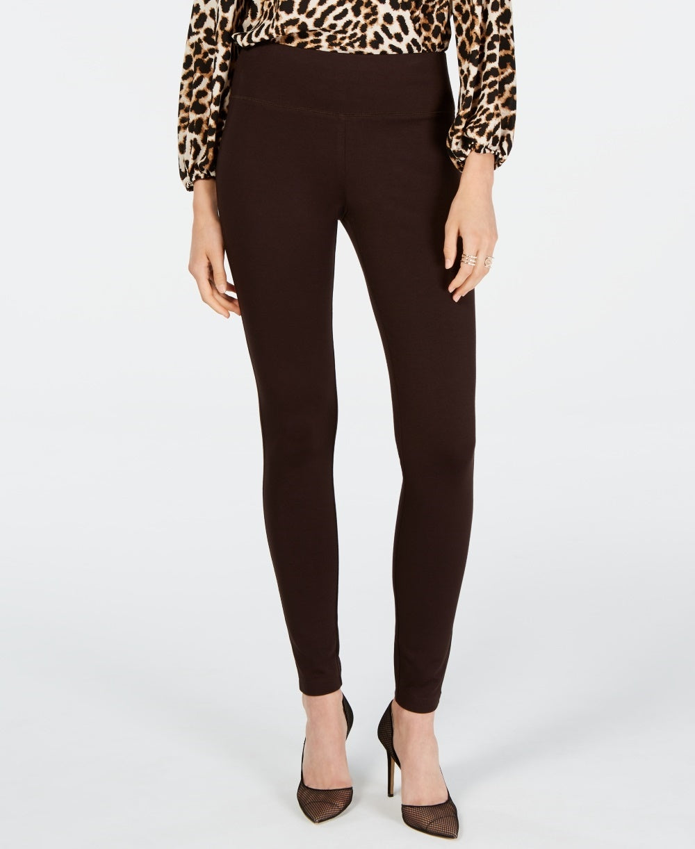 Calça legging feminina sem costura INC International Concepts marrom tamanho 4 pequena curta
