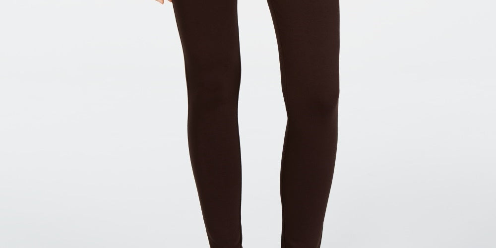Calça legging feminina sem costura INC International Concepts marrom tamanho 4 pequena curta