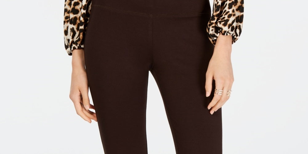 Legging feminina sem costura pequena INC International Concepts marrom tamanho 6P