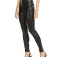 Calça skinny feminina de couro sintético da INC International Concepts, preta, tamanho 0, pequena