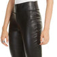 Calça skinny feminina de couro sintético da INC International Concepts, preta, tamanho 0, pequena